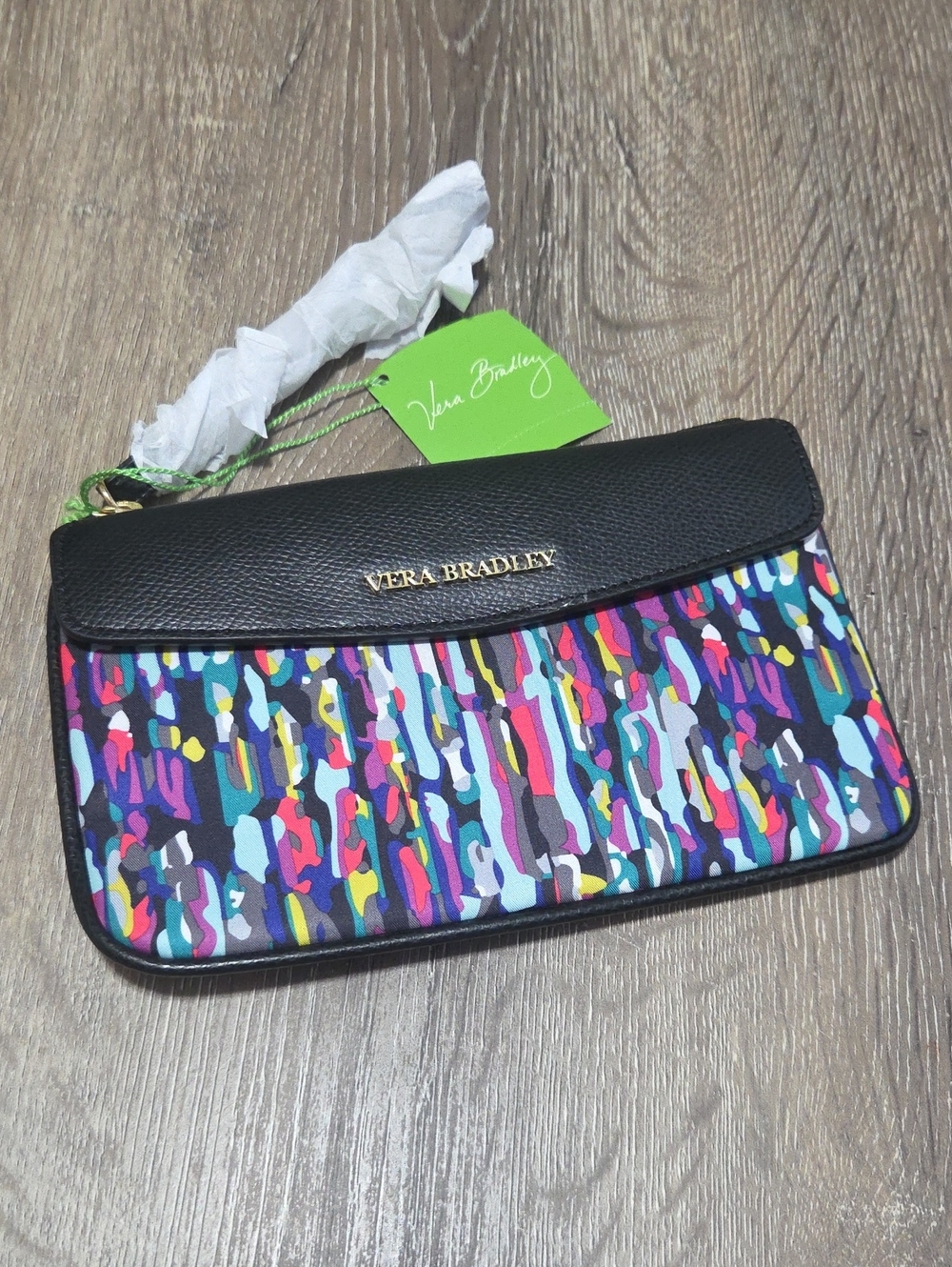NEW! Vera Bradley Envelope Wristlet Multicolor Brushstrokes Multi-Color Pattern